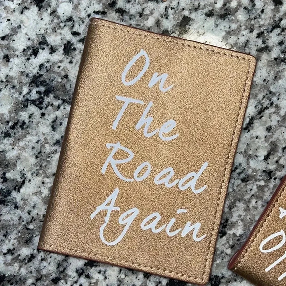 Luggage tag & passport cover set. Rose gold. NWOT - Picture 2 of 6